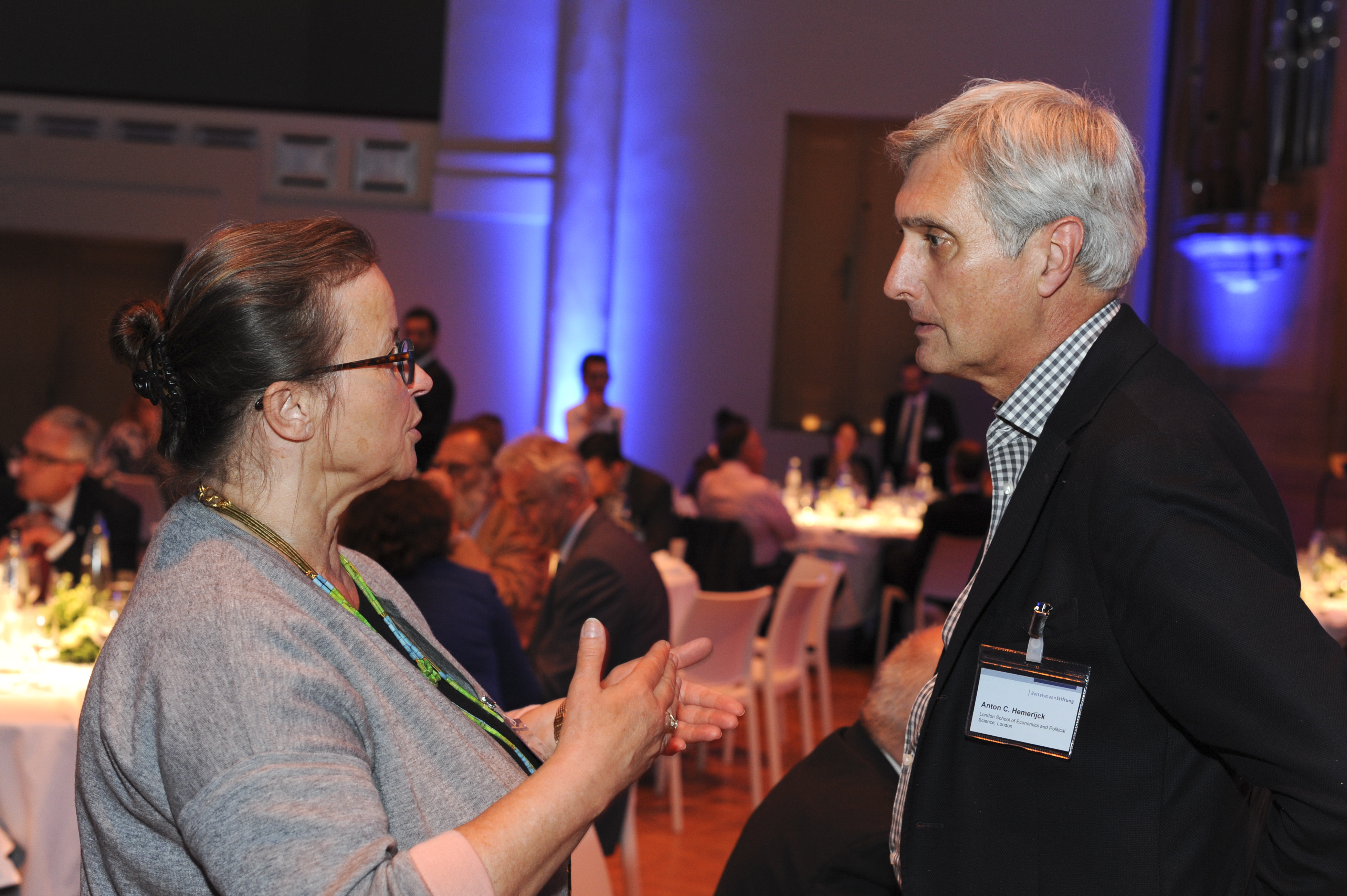 Danuta Jazłowiecka (Mitglied des Europäischen Parlaments) und Professor Anton C. Hemerijck (Universität Amsterdam, LSE).