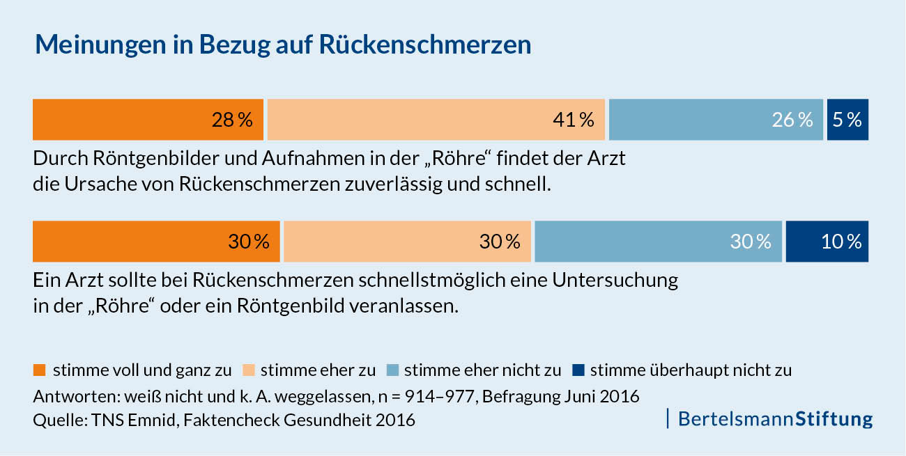 Grafik "Meinungen in Bezug auf Rückenschmerzen"